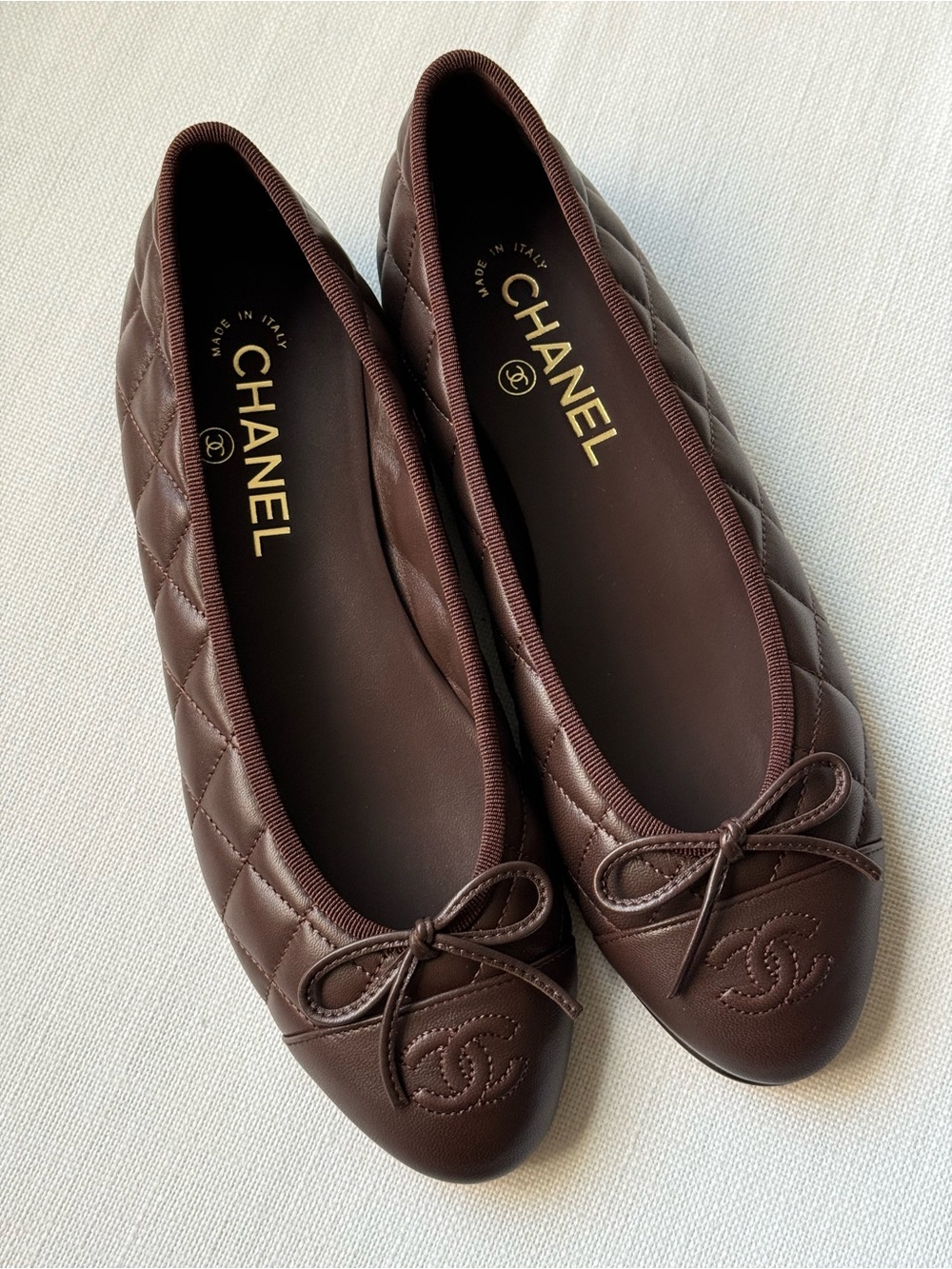 CHANEL Quilted brown Ballet - Picture 1 of 7